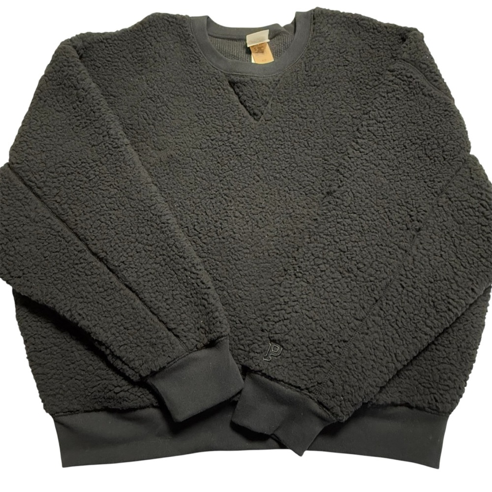 Victoria's Secret PINK Sherpa Crew Pullover Cozy Sweatshirt Size Medium